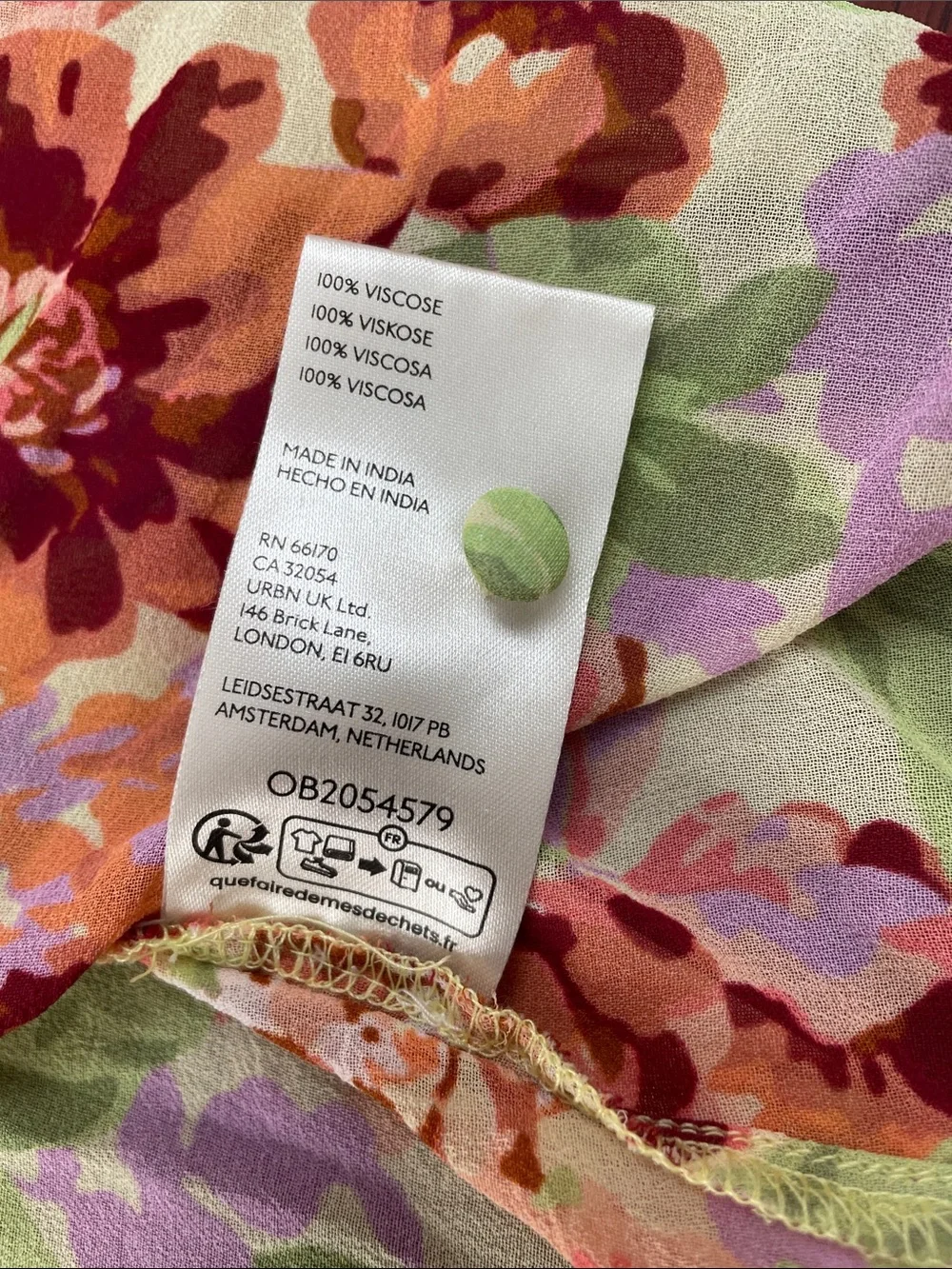 Anthropologie Estela Sheer Floral Flutter Sleeve Top Vibrant Multicolor